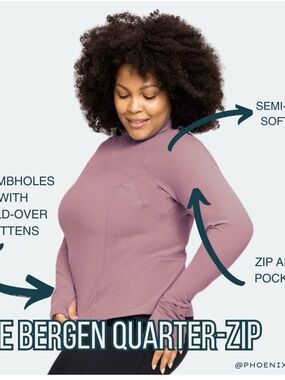 Phoenix Dusty Mauve Half-Zip Pullover